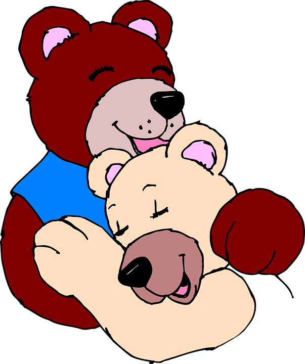Cartoon bearts hugging