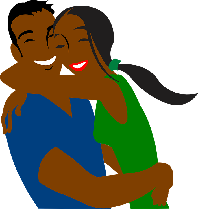 Clipart couple hugging